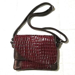 Elie Soft Leather Embossed Tulip Style Medium Shoulder or Crossbody  Handbag